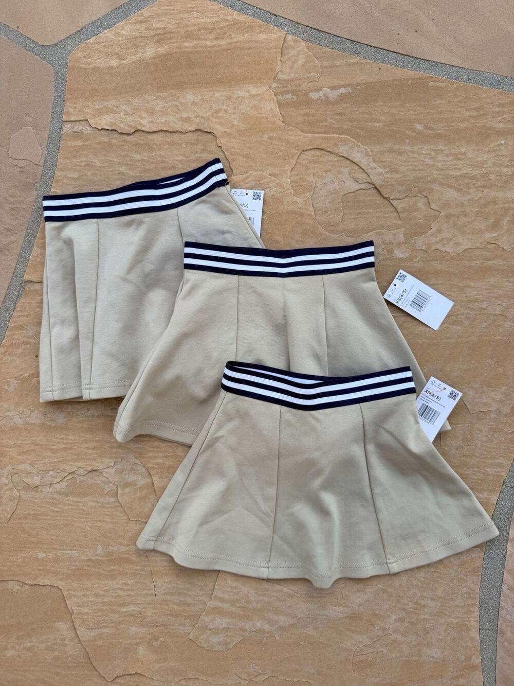 Toddler Girls Uniform Skirt Skort Children’s Khaki Blue Lot Of 3 SZ XS/4 & 5
